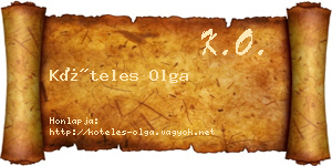Köteles Olga névjegykártya