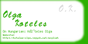 olga koteles business card